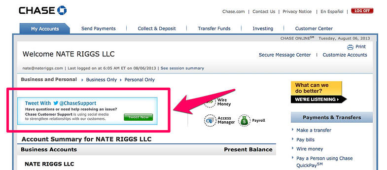 Tweet with Chase Integration-3